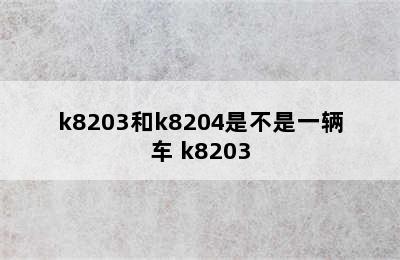 k8203和k8204是不是一辆车 k8203